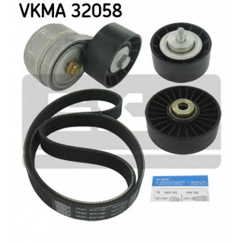 VKMA 32058 SKF Комплект доріжкового ремня (ролик, ремінь)